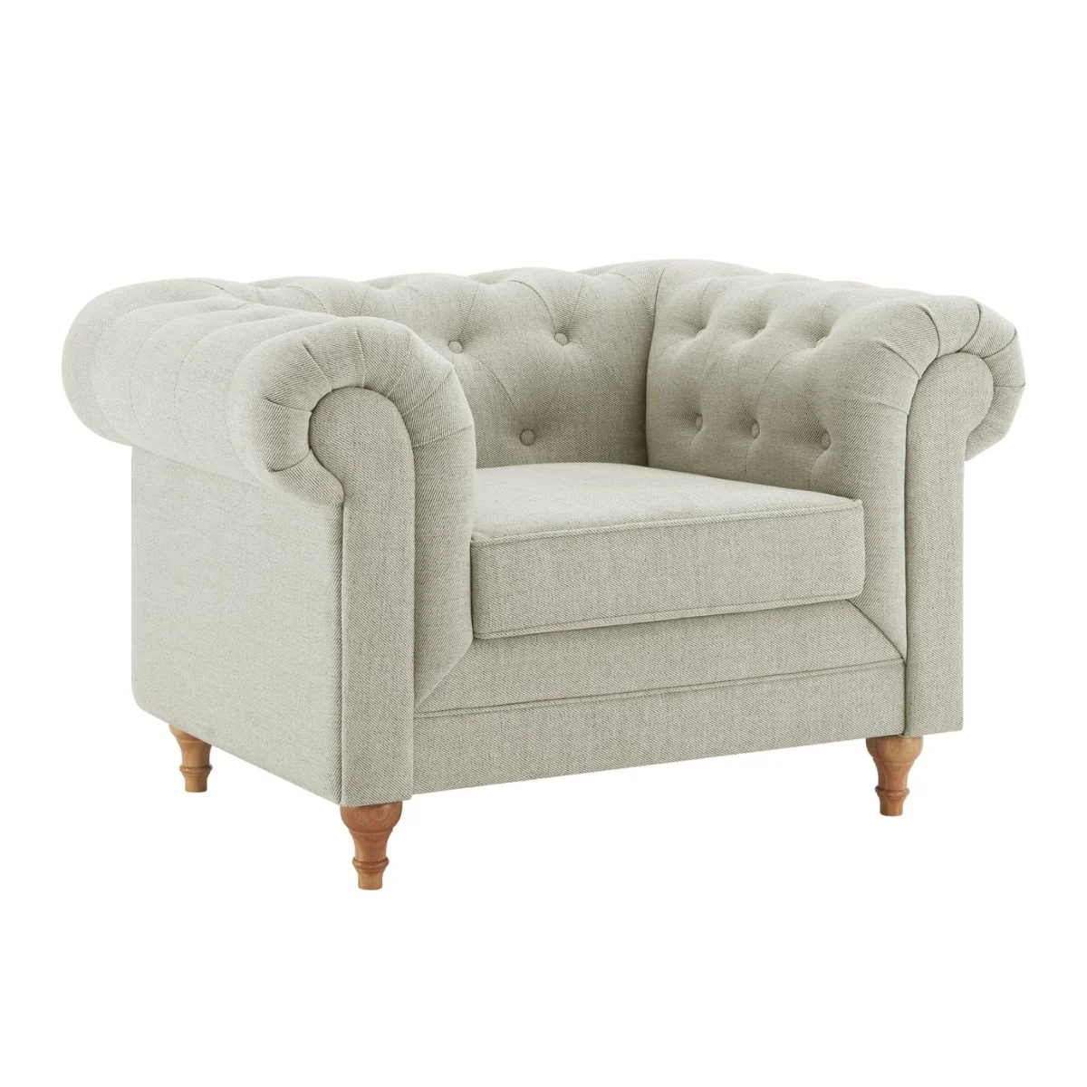 Habitat Chesterfield Fabric Armchair - Natural – image 3