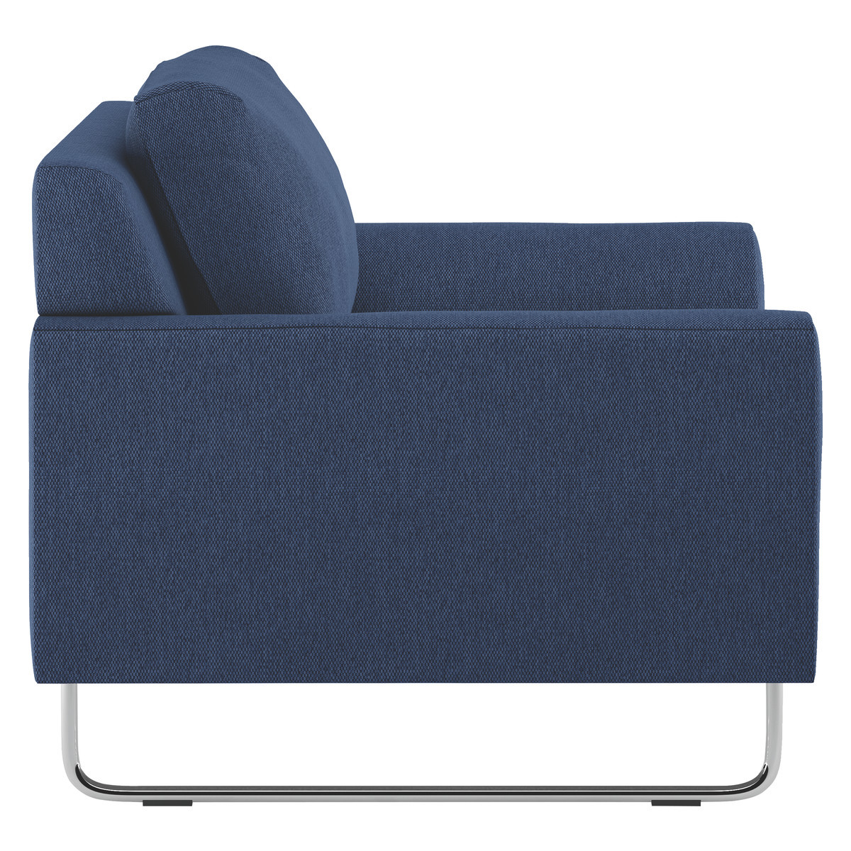 Lyle Blue FaBric Armchair, Metal Legs, Blue – image 3