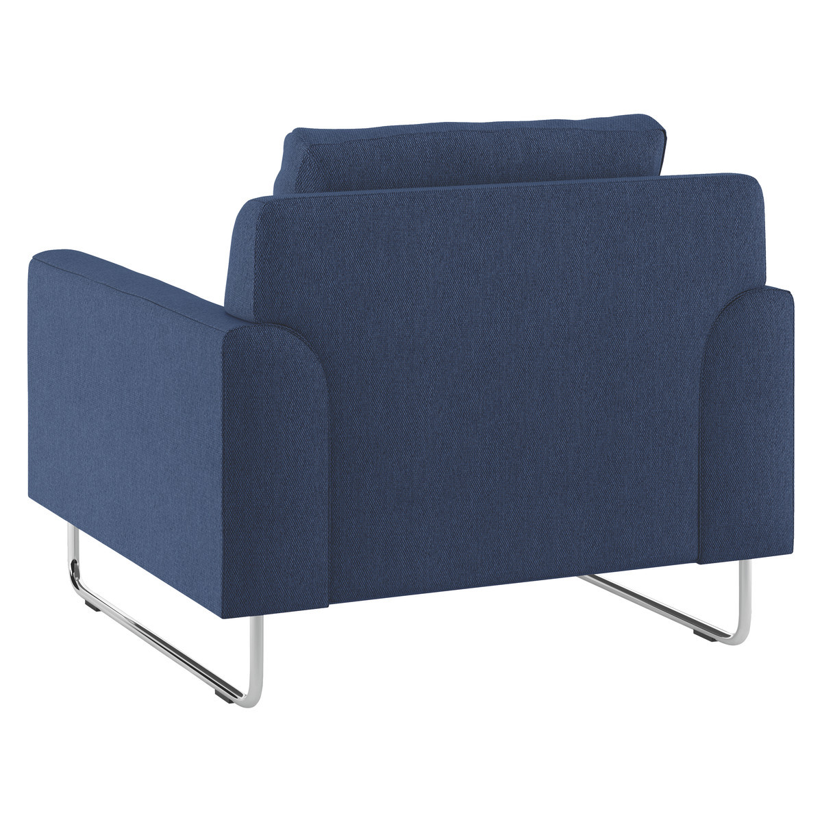 Lyle Blue FaBric Armchair, Metal Legs, Blue – image 4