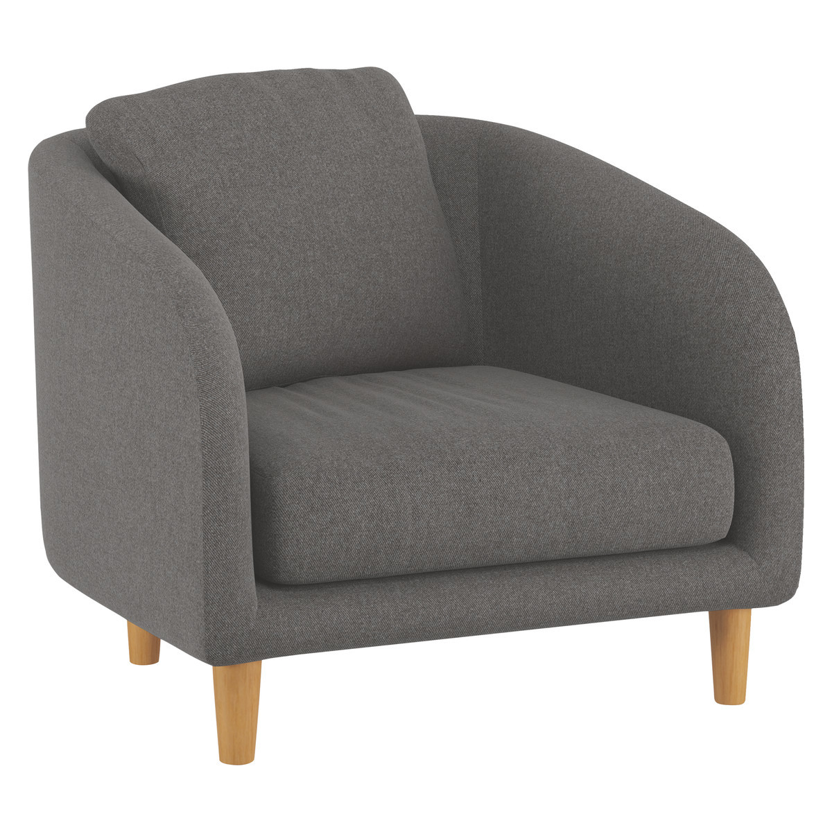 Colby Charcoal Grey Wool Tweed Armchair, Charcoal – image 3