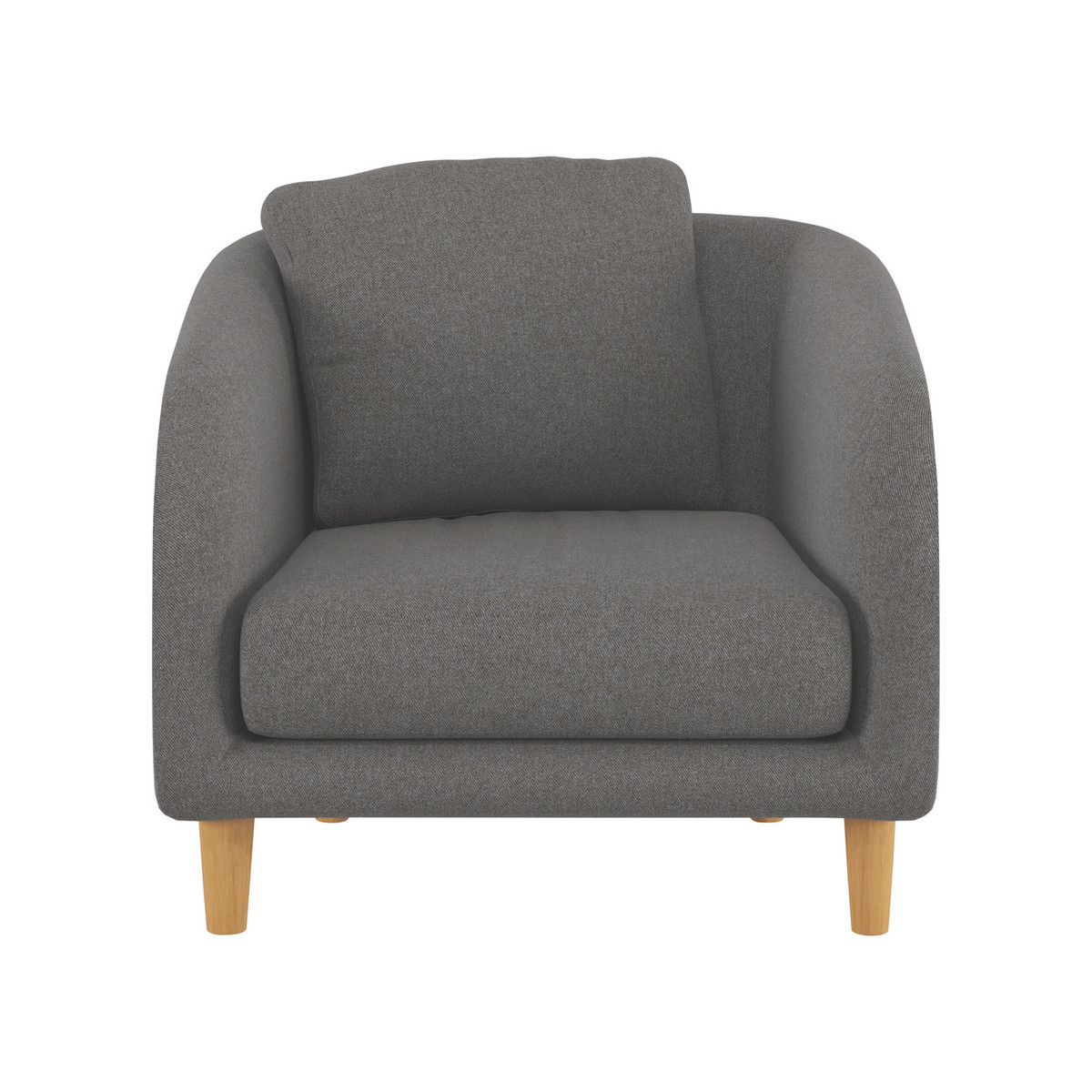 Colby Charcoal Grey Wool Tweed Armchair, Charcoal – image 1