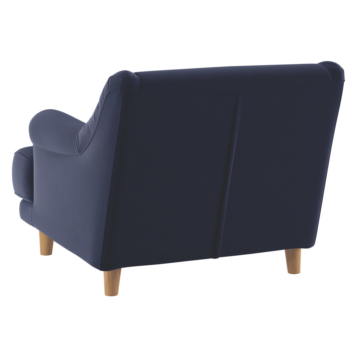 Townsend Navy Blue Velvet Armchair With Wooden Legs, Dark Blue – image 5