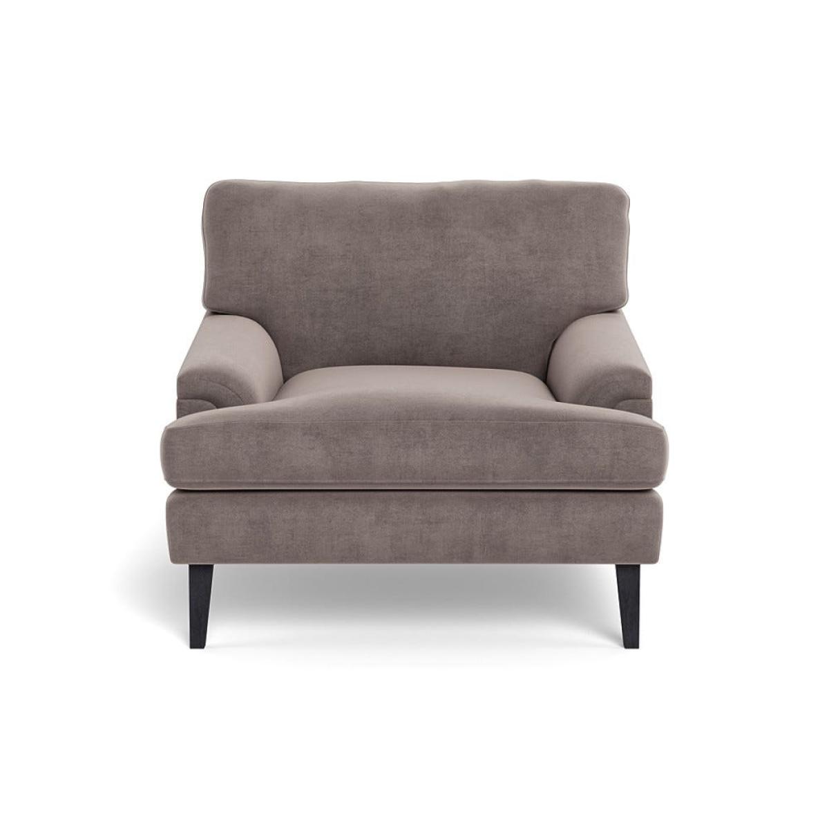 Heal's Stanton Armchair Smart Luxe Velvet Mushroom Black Feet – image 2