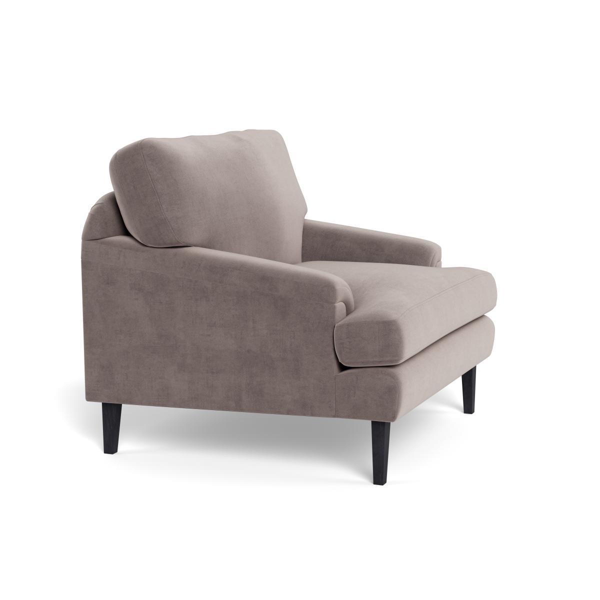 Heal's Stanton Armchair Smart Luxe Velvet Mushroom Black Feet – image 3