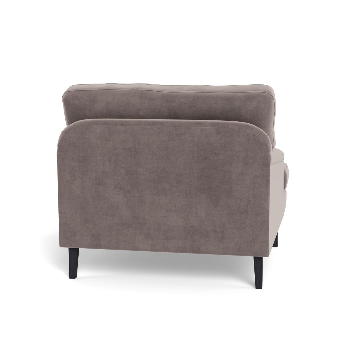 Heal's Stanton Armchair Smart Luxe Velvet Mushroom Black Feet – image 6
