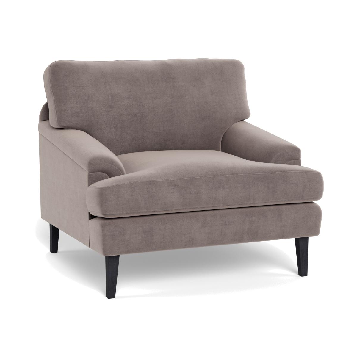 Heal's Stanton Armchair Smart Luxe Velvet Mushroom Black Feet – image 1