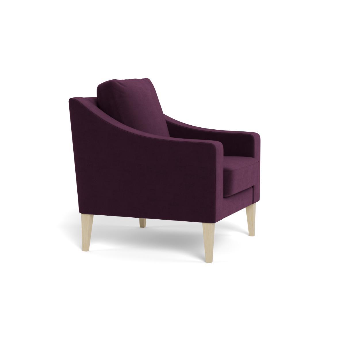 Heal's Richmond Armchair Velvet Grape Natural Feet - Heal's UK Furniture – image 2