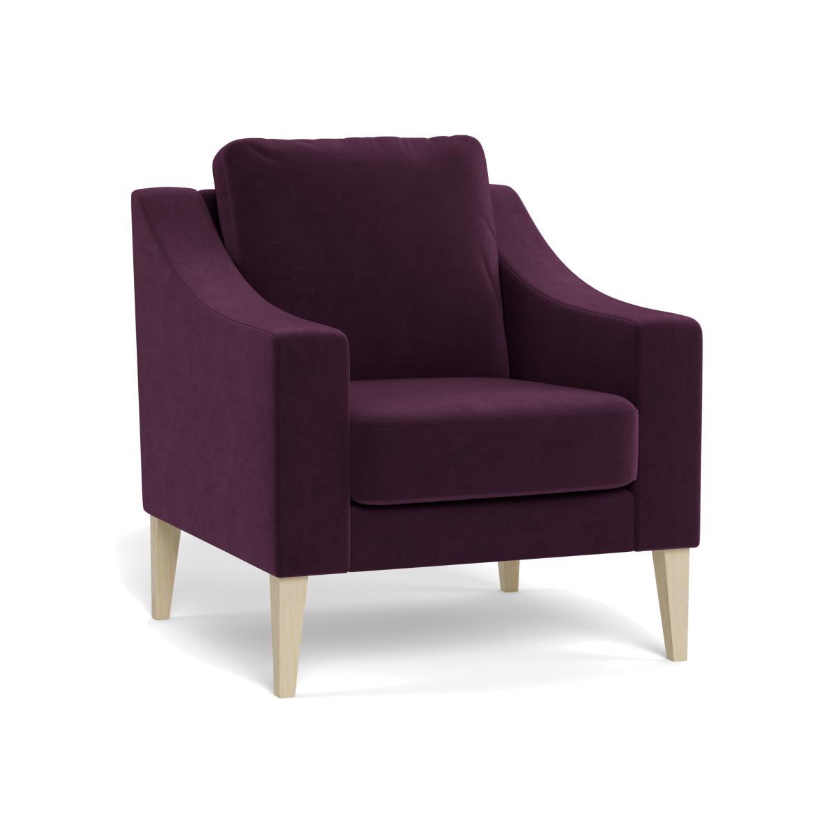 Heal's Richmond Armchair Velvet Grape Natural Feet - Heal's UK Furniture – image 1