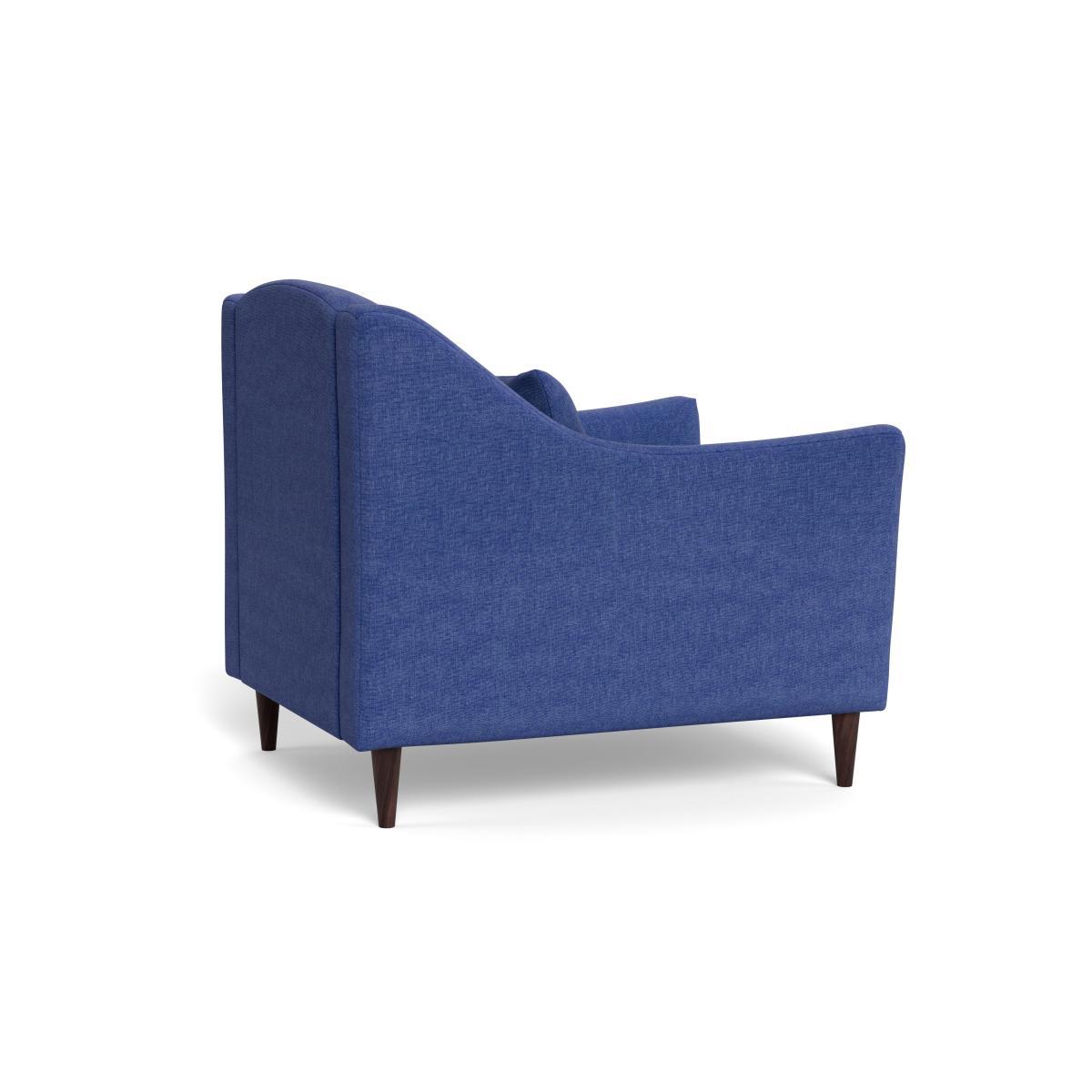 Heal's Somerset Armchair Brushed Cotton Cobalt Dark Stain Feet - Heal's UK Furniture – image 4