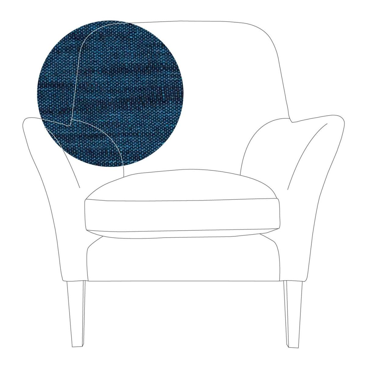 Heal's Wallis Armchair Broad Weave Lagoon Walnut Feet – image 2