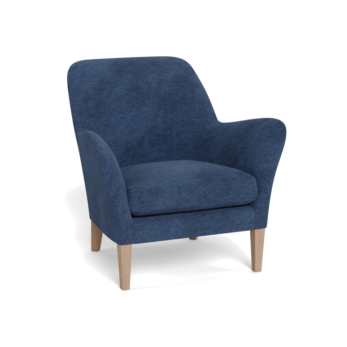 Heal's Wallis Armchair Broad Weave Lagoon Walnut Feet – image 1