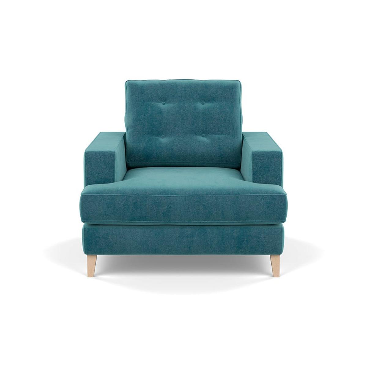Heal's Mistral Armchair Smart Luxe Velvet Airforce Blue Natural Feet – image 2