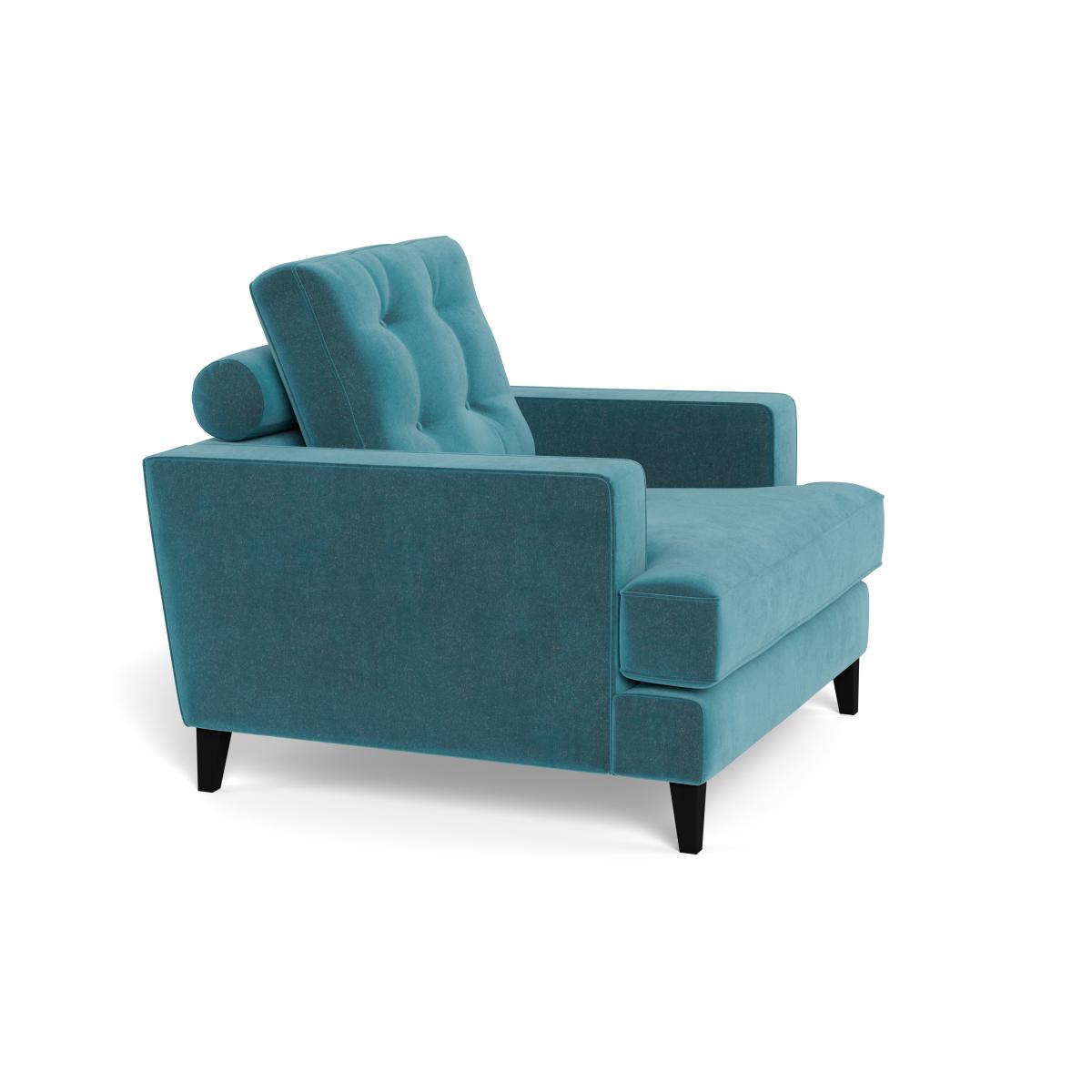Heal's Mistral Armchair Smart Luxe Velvet Airforce Blue Natural Feet – image 3