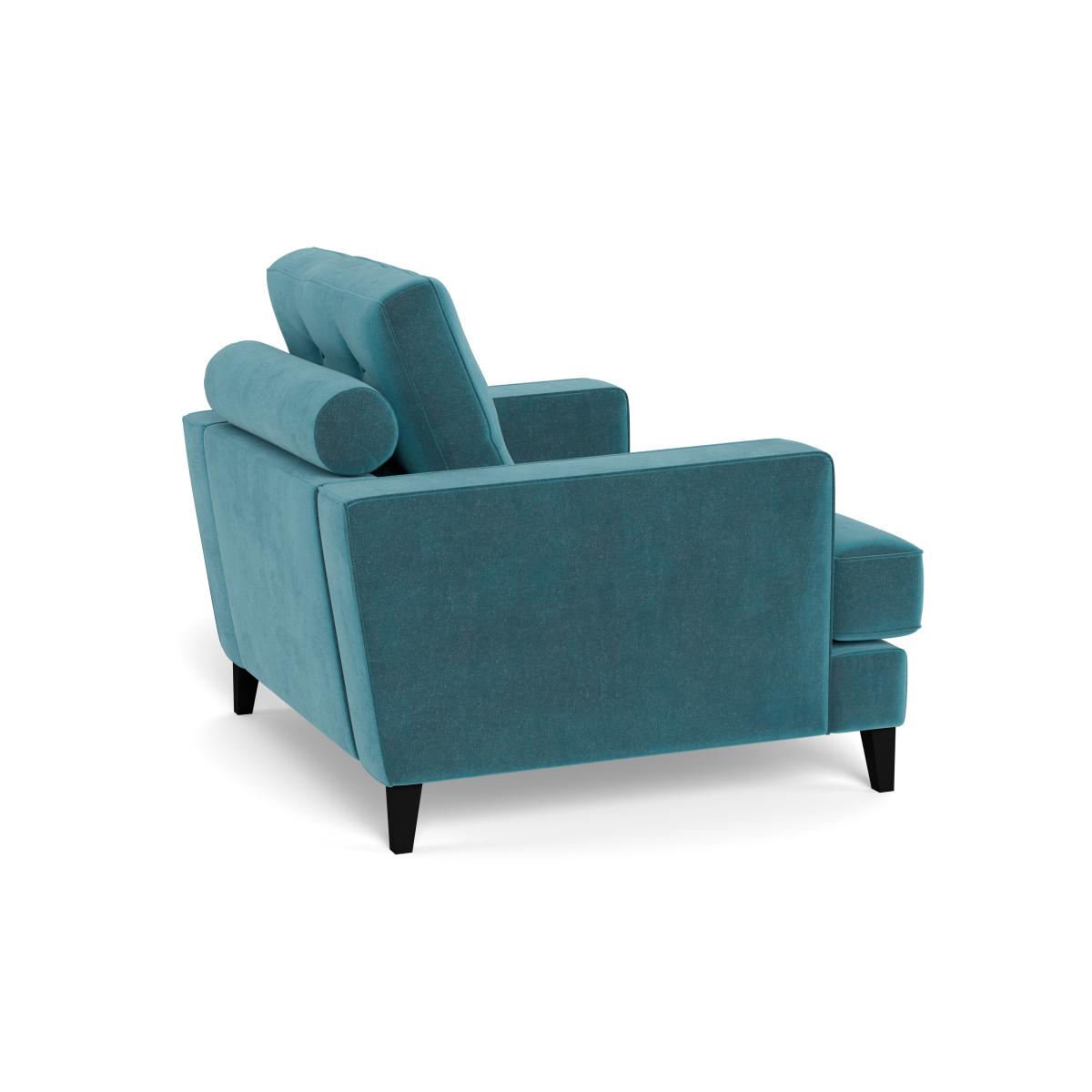 Heal's Mistral Armchair Smart Luxe Velvet Airforce Blue Natural Feet – image 5