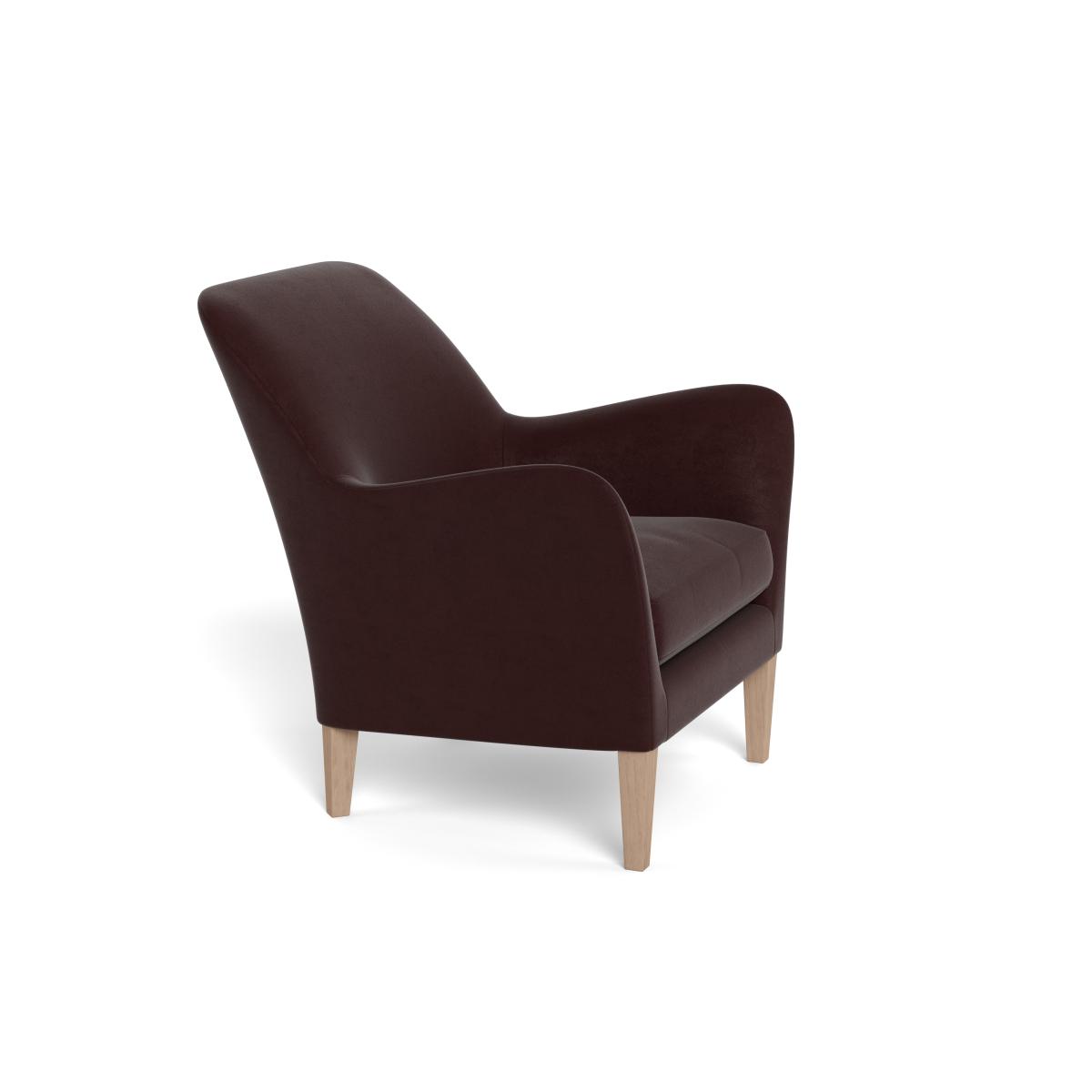 Heal's Wallis Armchair Smart Luxe Velvet Acorn Stained Oak Feet – image 3
