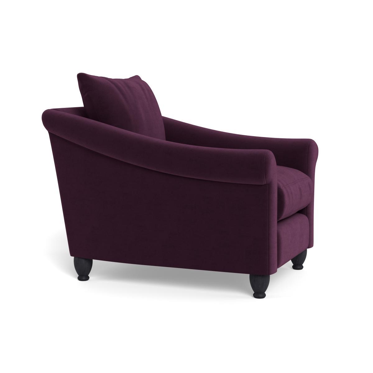 Heal's Devon Armchair Velvet Grape Walnut Stain Beech Feet - Heal's UK Furniture – image 2