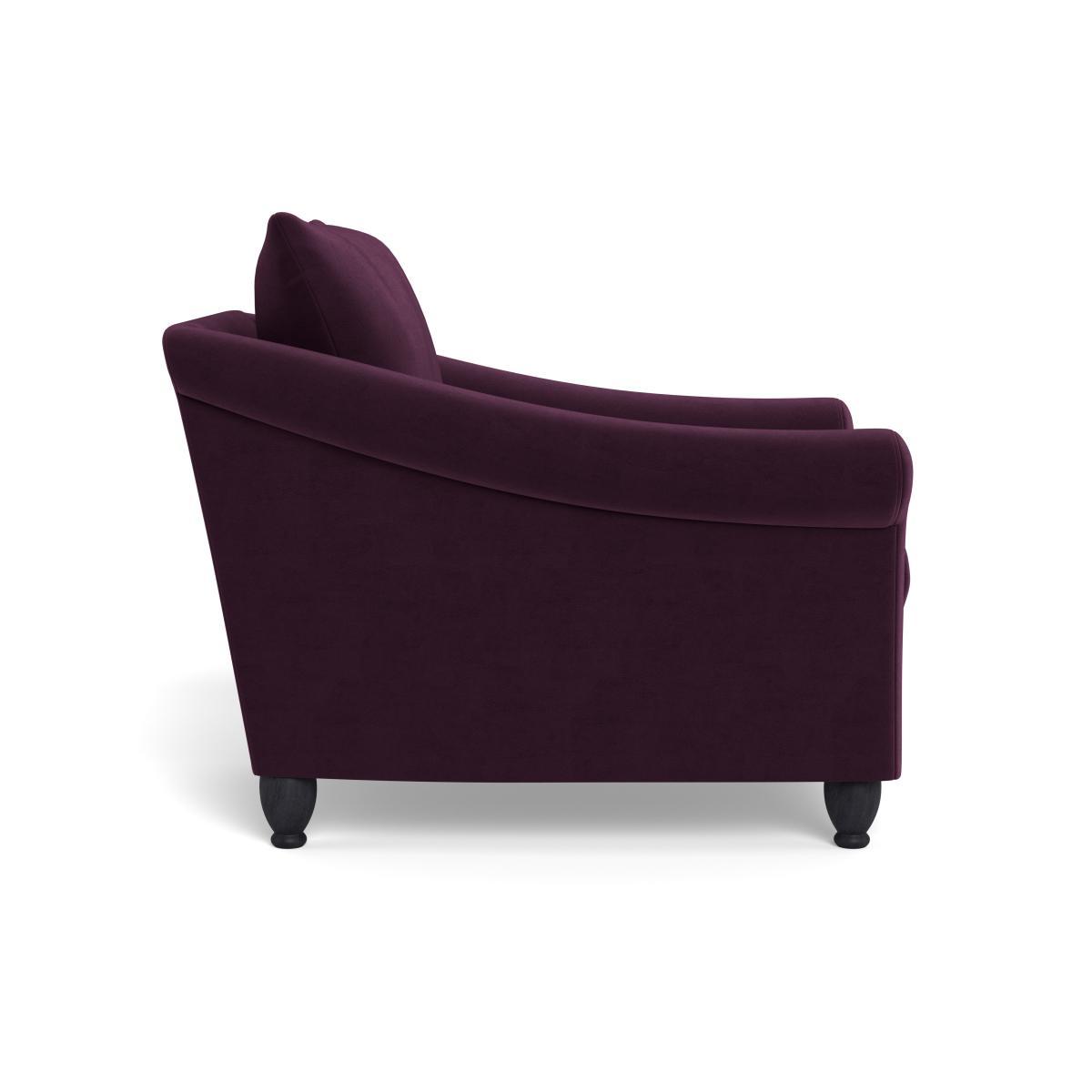 Heal's Devon Armchair Velvet Grape Walnut Stain Beech Feet - Heal's UK Furniture – image 3