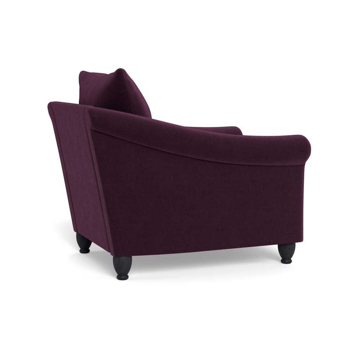 Heal's Devon Armchair Velvet Grape Walnut Stain Beech Feet - Heal's UK Furniture – image 4