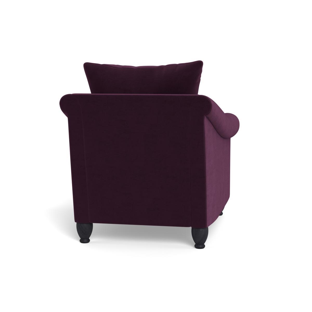 Heal's Devon Armchair Velvet Grape Walnut Stain Beech Feet - Heal's UK Furniture – image 5