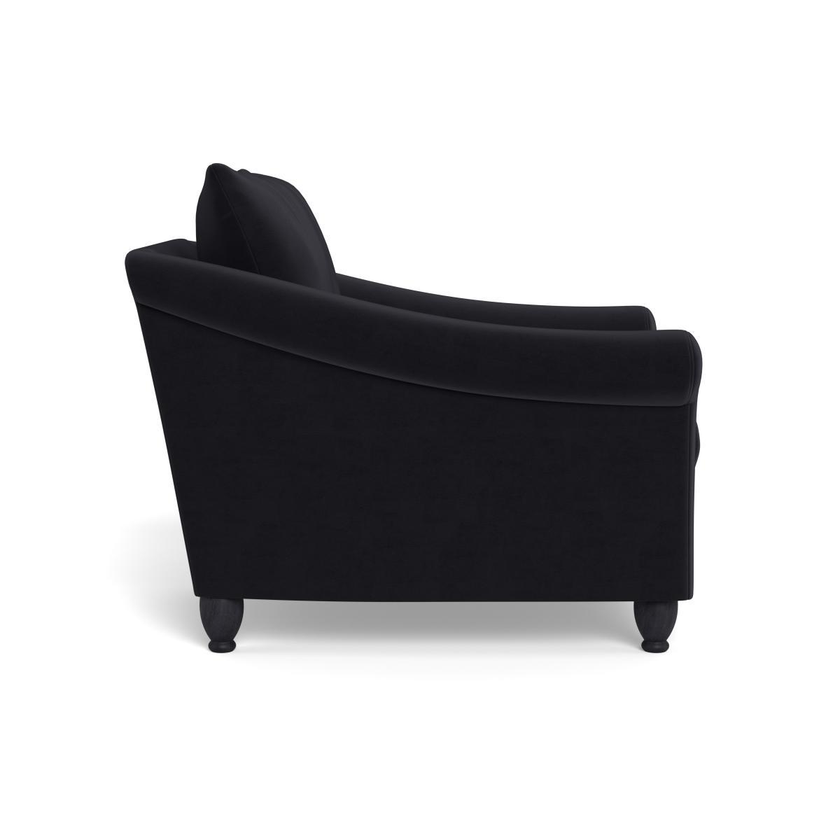 Heal's Devon Armchair Velvet Black Natural Ash Feet - Heal's UK Furniture – image 3