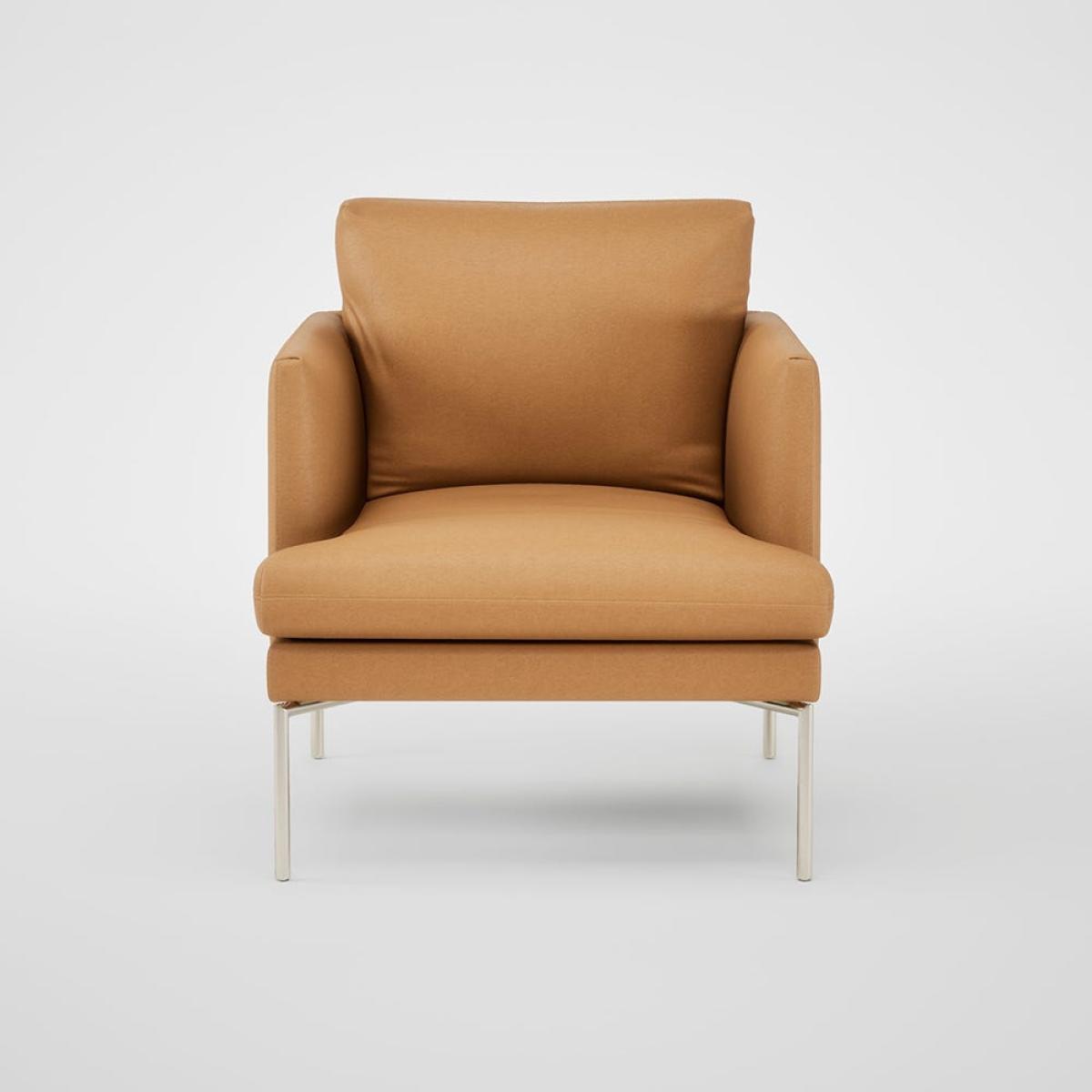 Heal's Matera Armchair Daino Leather Parchment Stainless Steel Foot – image 1