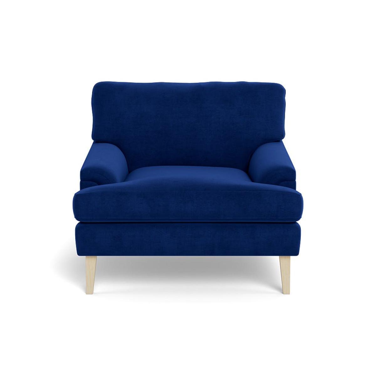 Heal's Stanton Armchair Smart Luxe Velvet Azure Natural Feet – image 2