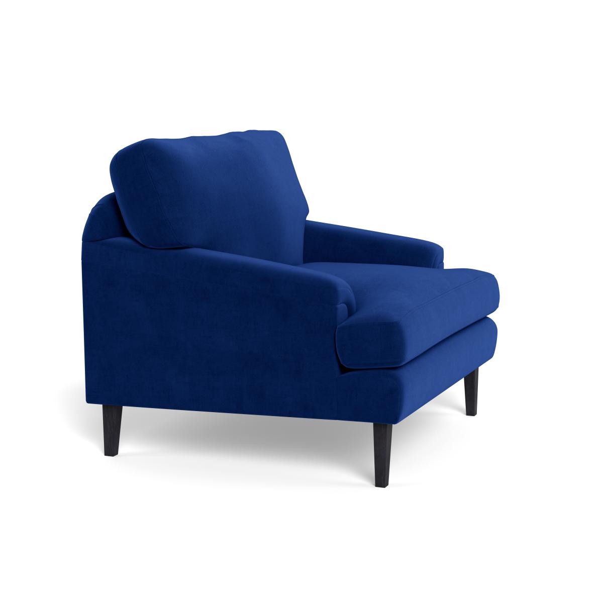 Heal's Stanton Armchair Smart Luxe Velvet Azure Natural Feet – image 3