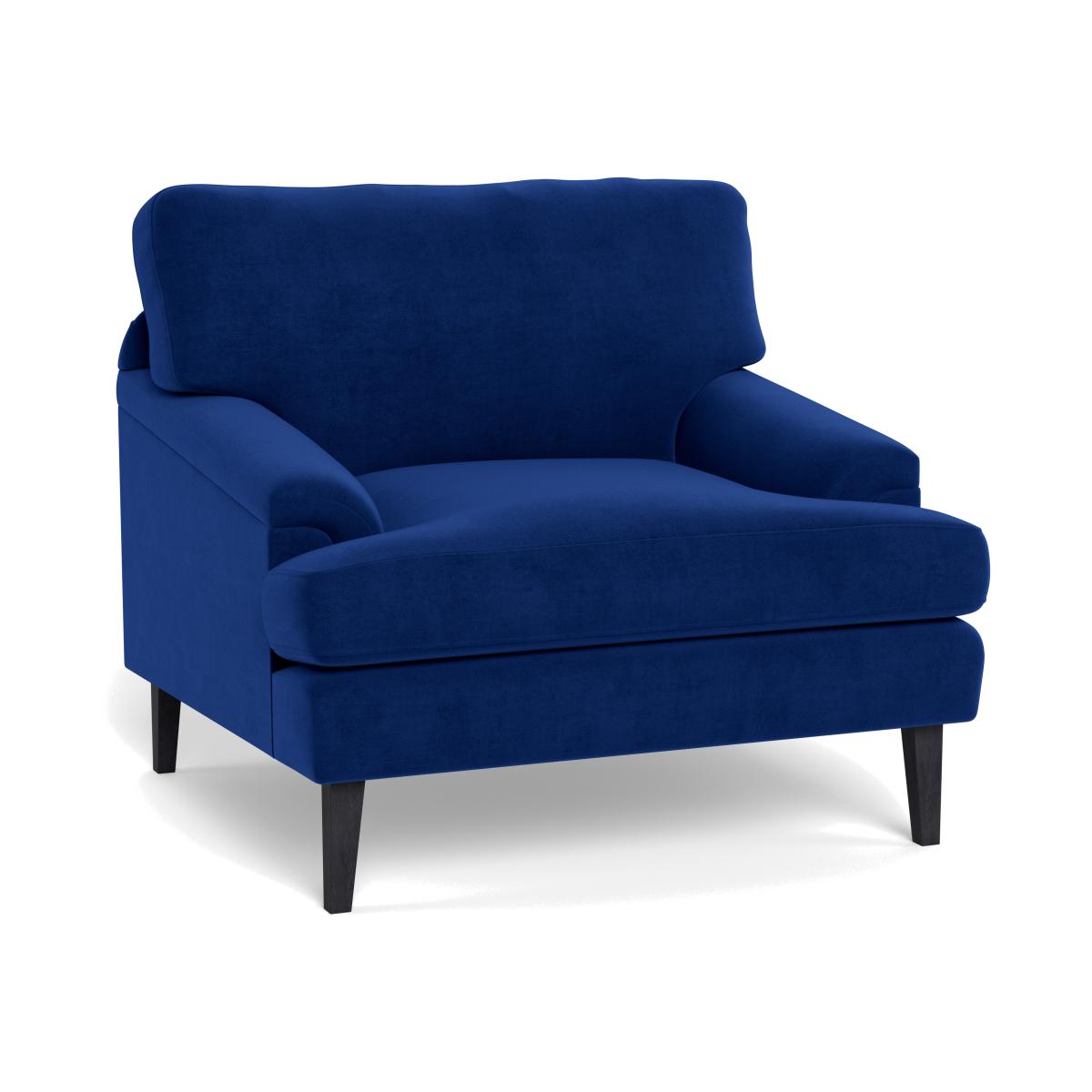 Heal's Stanton Armchair Smart Luxe Velvet Azure Natural Feet – image 1
