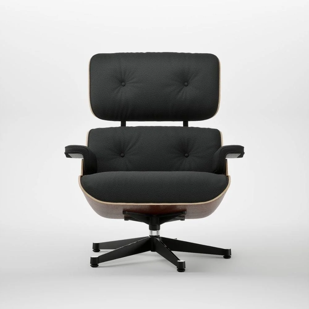 Eames Lounge Chair Santos Pal. Contemporary L50 62 Ochre Black Base 04 – image 1