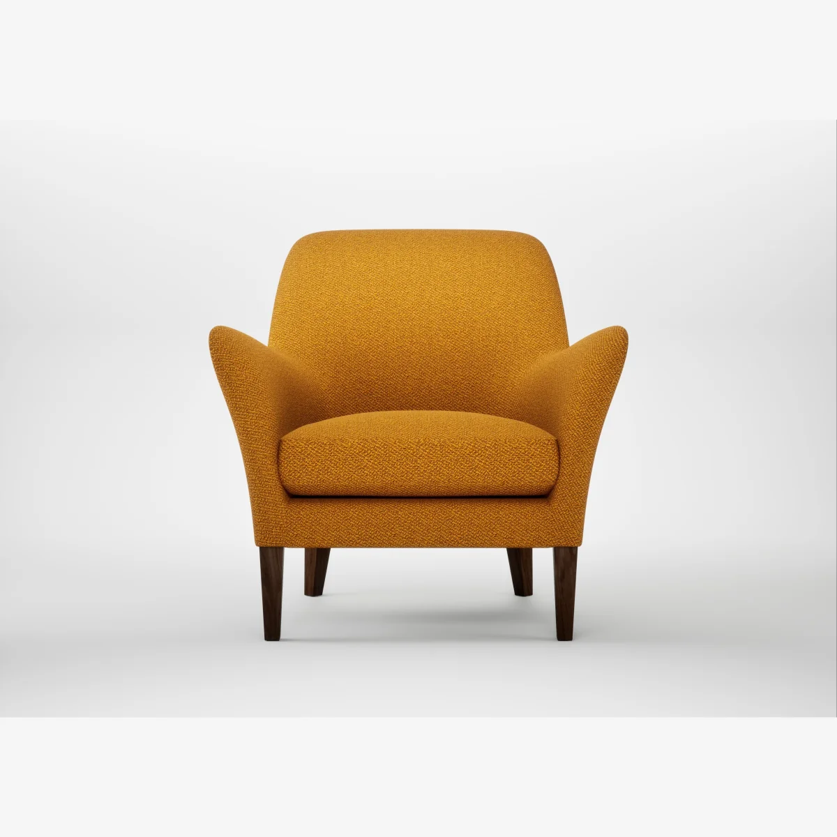 Heal's Wallis Armchair Loop Twill Ochre Walnut Stained Feet