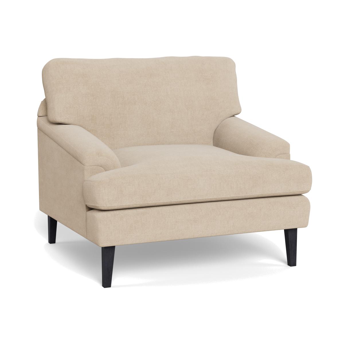 Heal's Stanton Armchair Brushed Cotton Oat Black Feet – image 1