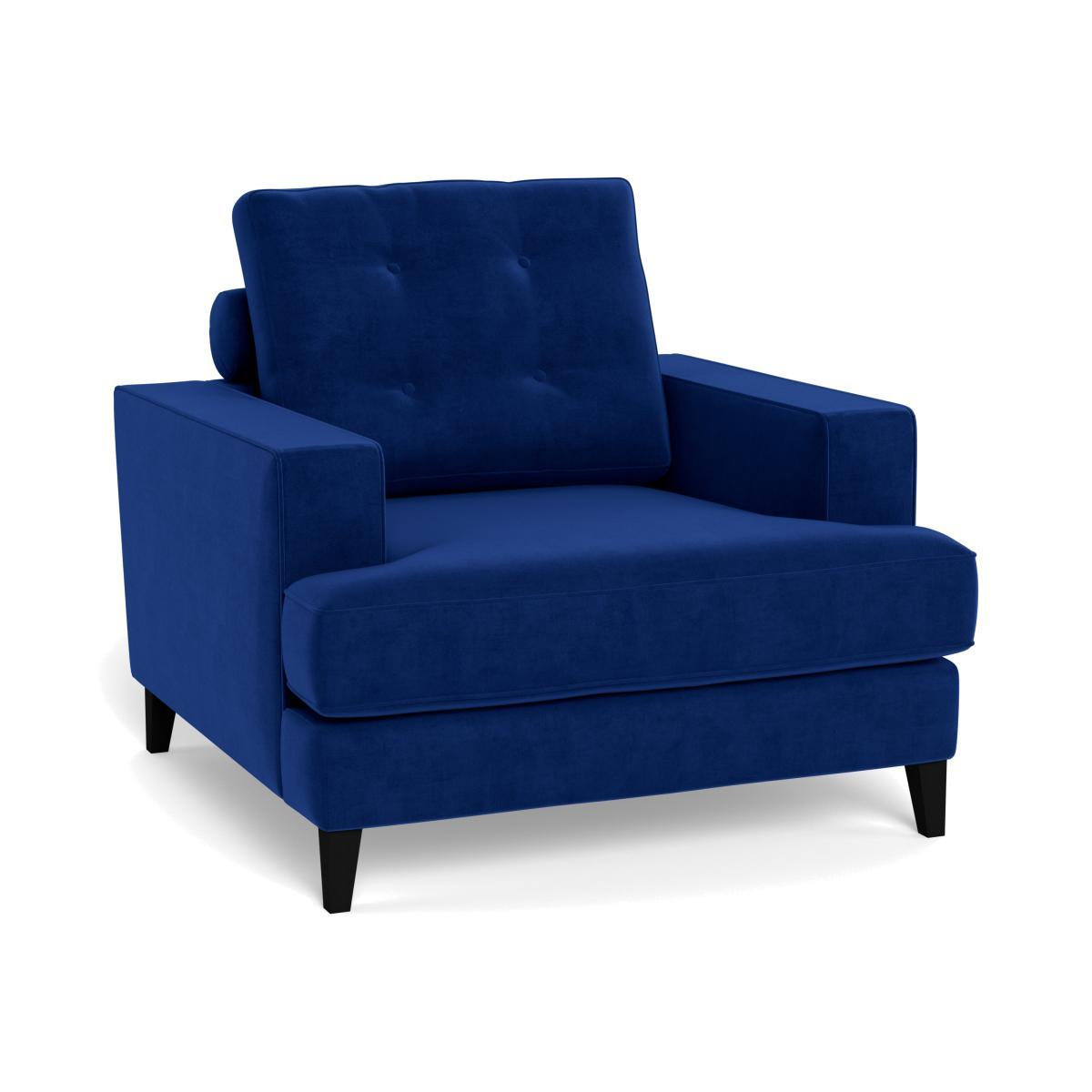 Heal's Mistral Armchair Smart Luxe Velvet Azure Natural Feet - Heal's UK Furniture – image 1