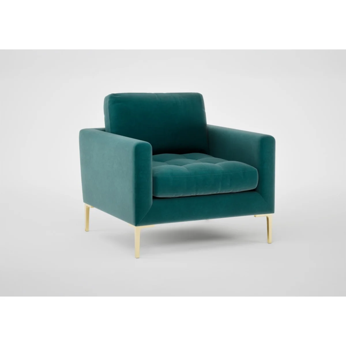 Heal's Eton Armchair Loop Twill Ochre Black Feet – image 3