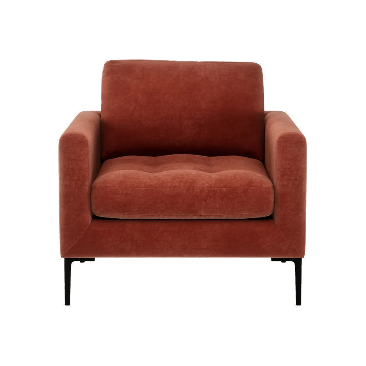Heal's Eton Armchair Loop Twill Ochre Black Feet – image 1