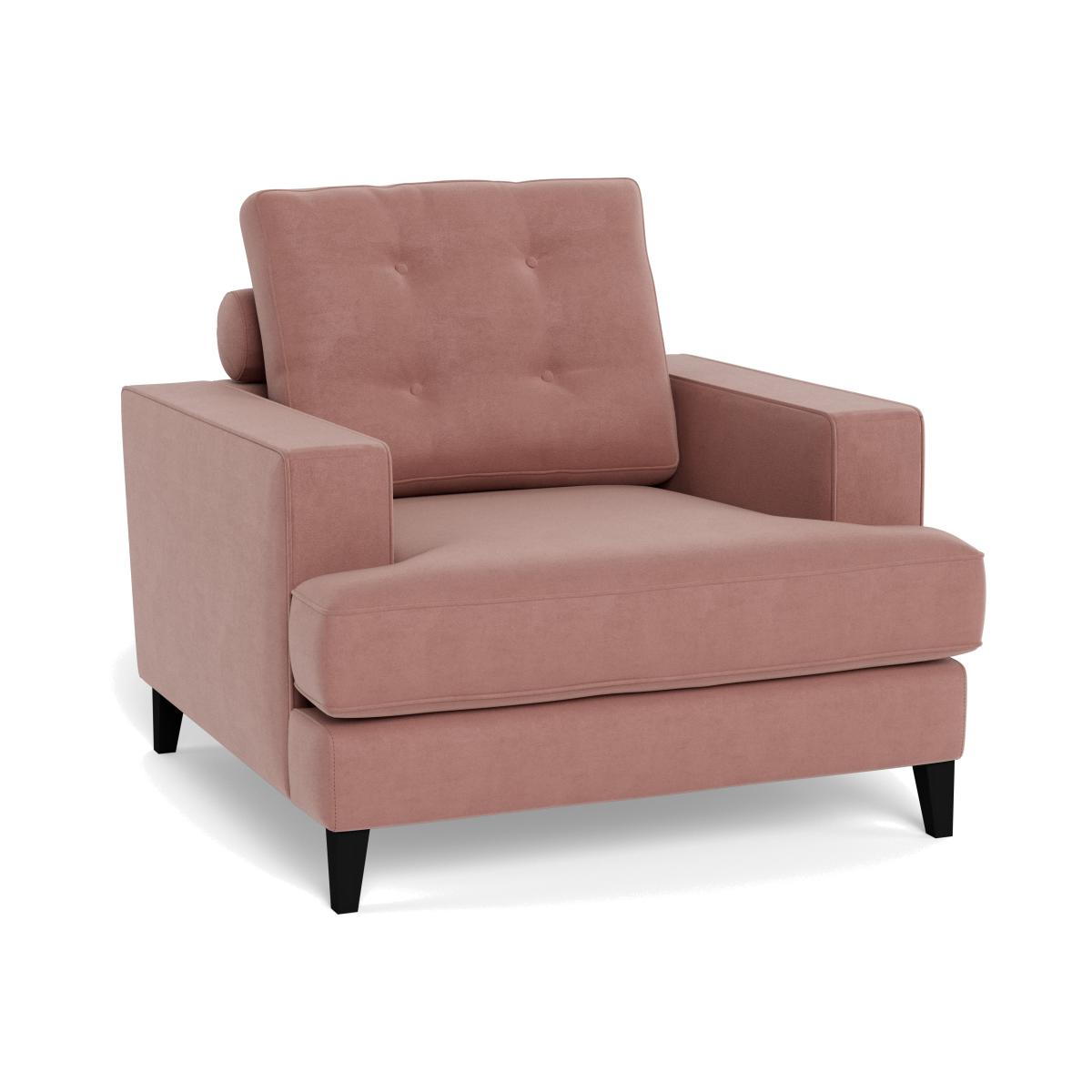 Heal's Mistral Armchair Smart Luxe Velvet Dusky Pink Natural Beech Feet – image 1