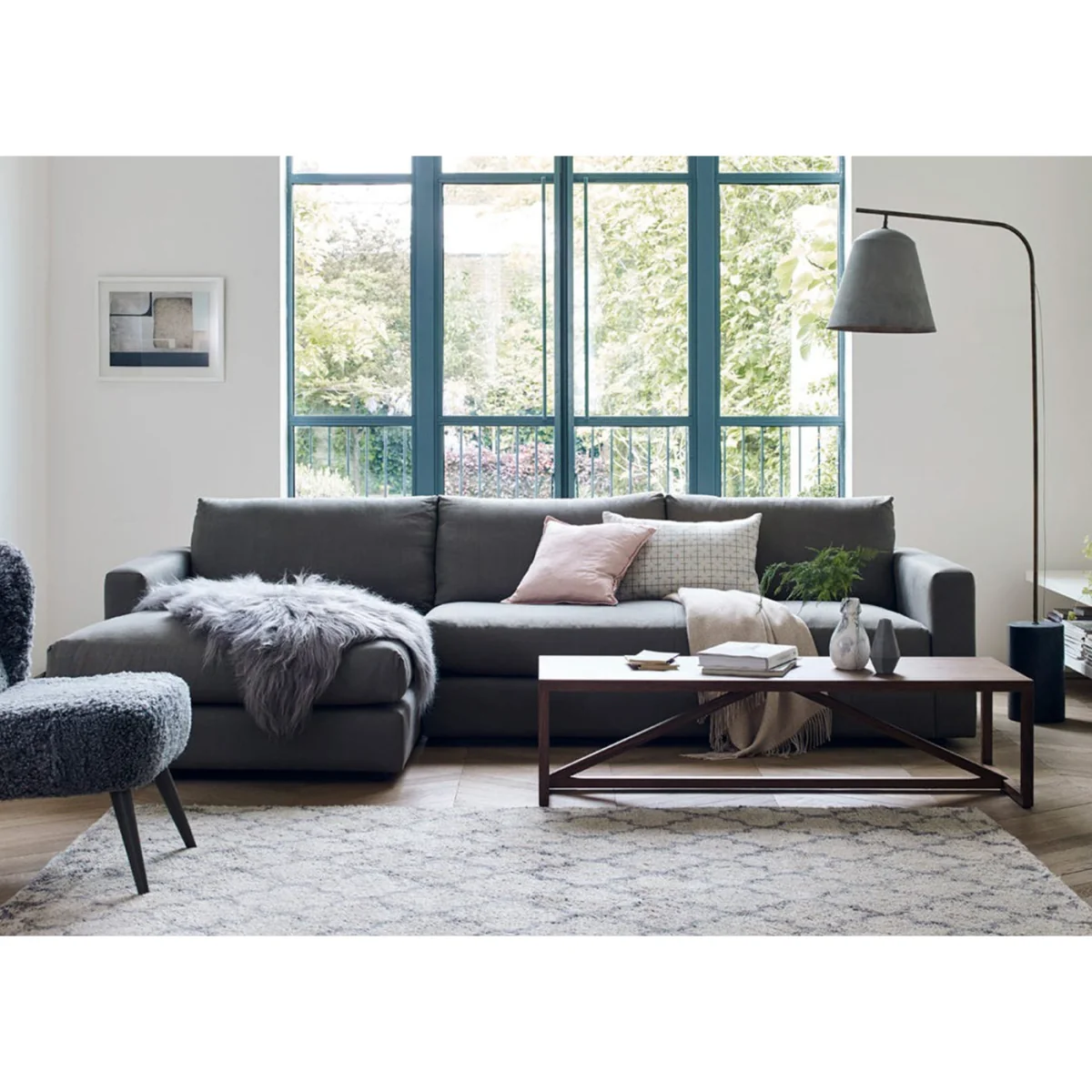 Heal's Nimbus II Armchair Wool Velvet Camel Black Feet – image 2