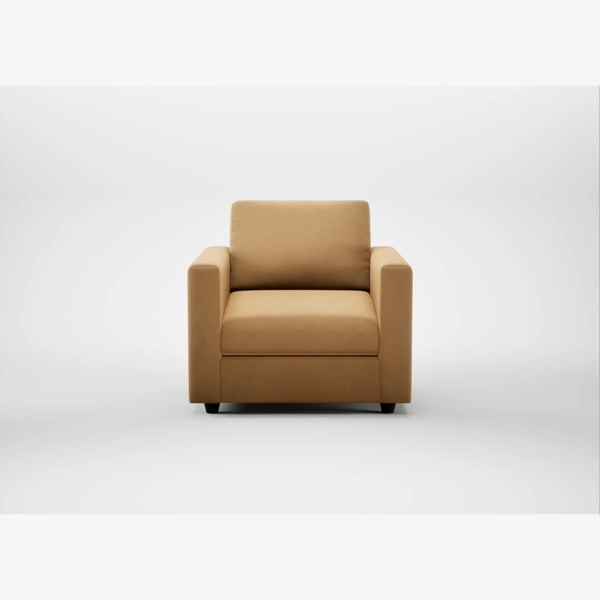 Heal's Nimbus II Armchair Wool Velvet Camel Black Feet – image 1