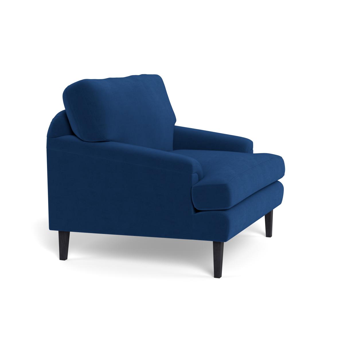 Heal's Stanton Armchair Velvet Petrol Black Feet – image 3