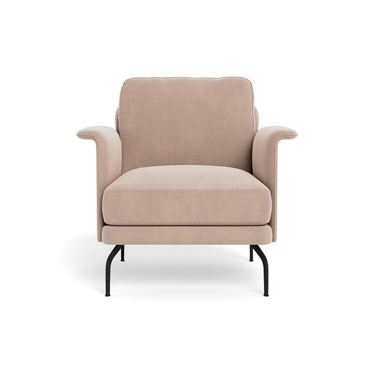 Heal's Iver Armchair Smart Velvet Pebble Black Feet – image 2