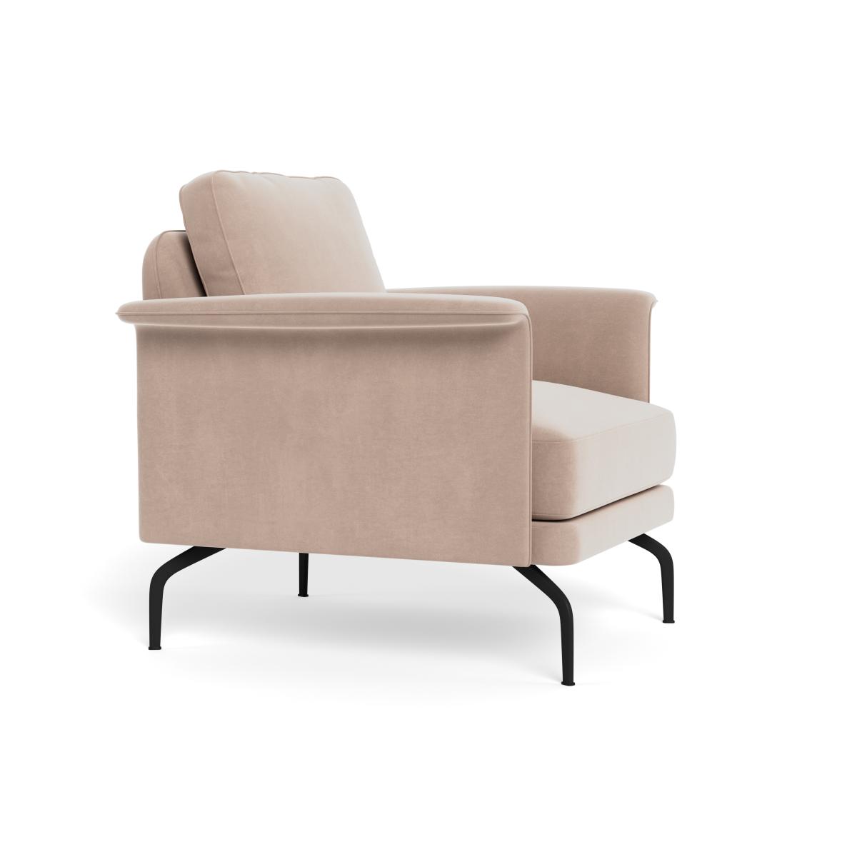 Heal's Iver Armchair Smart Velvet Pebble Black Feet – image 3