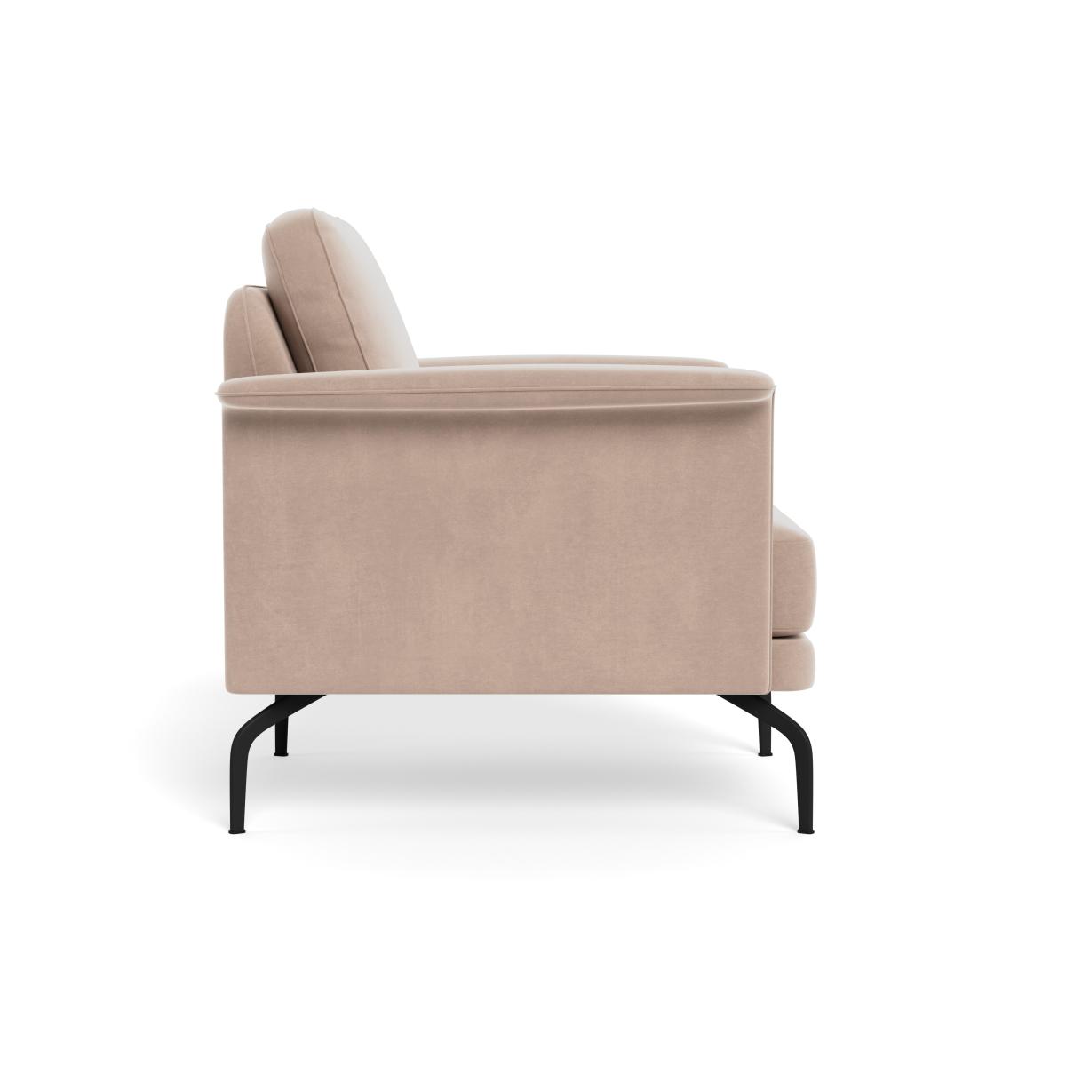 Heal's Iver Armchair Smart Velvet Pebble Black Feet – image 4