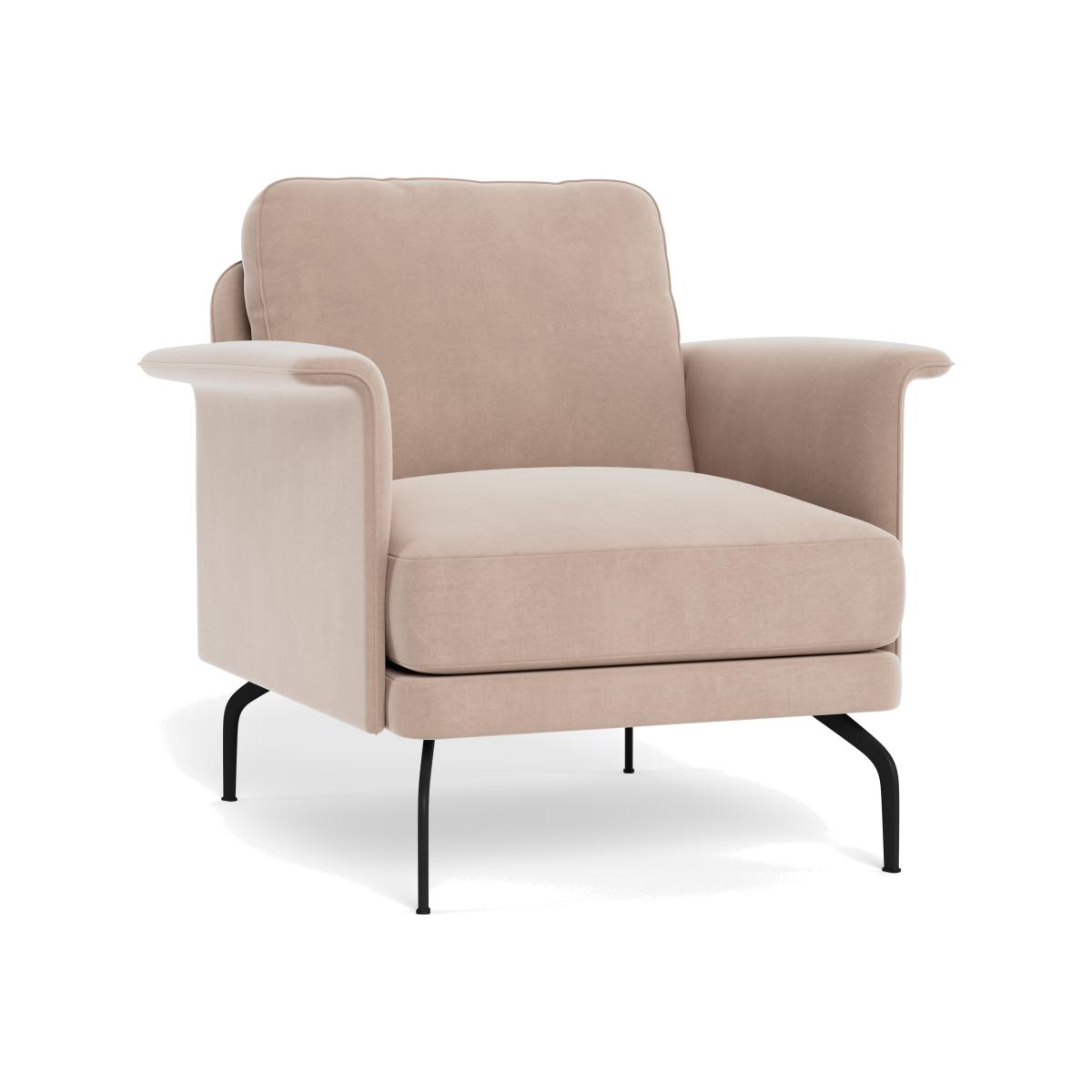 Heal's Iver Armchair Smart Velvet Pebble Black Feet – image 1