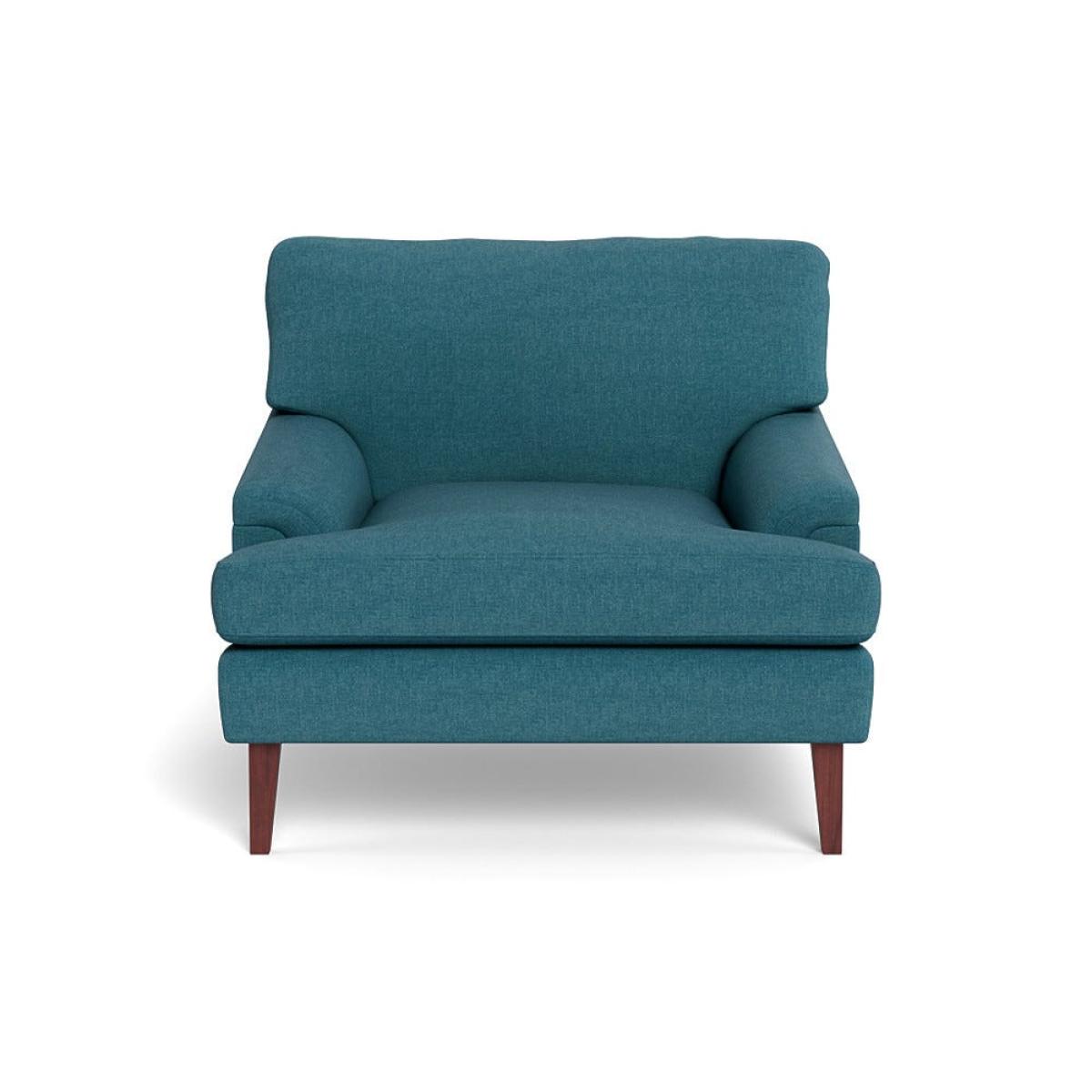 Heal's Stanton Armchair Brushed Cotton Cadet Walnut Stained Feet – image 2