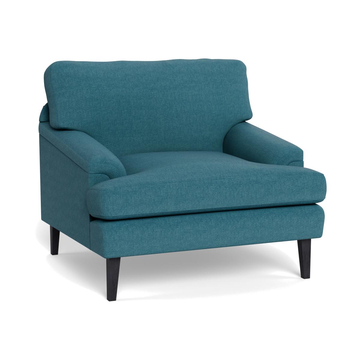 Heal's Stanton Armchair Brushed Cotton Cadet Walnut Stained Feet – image 1