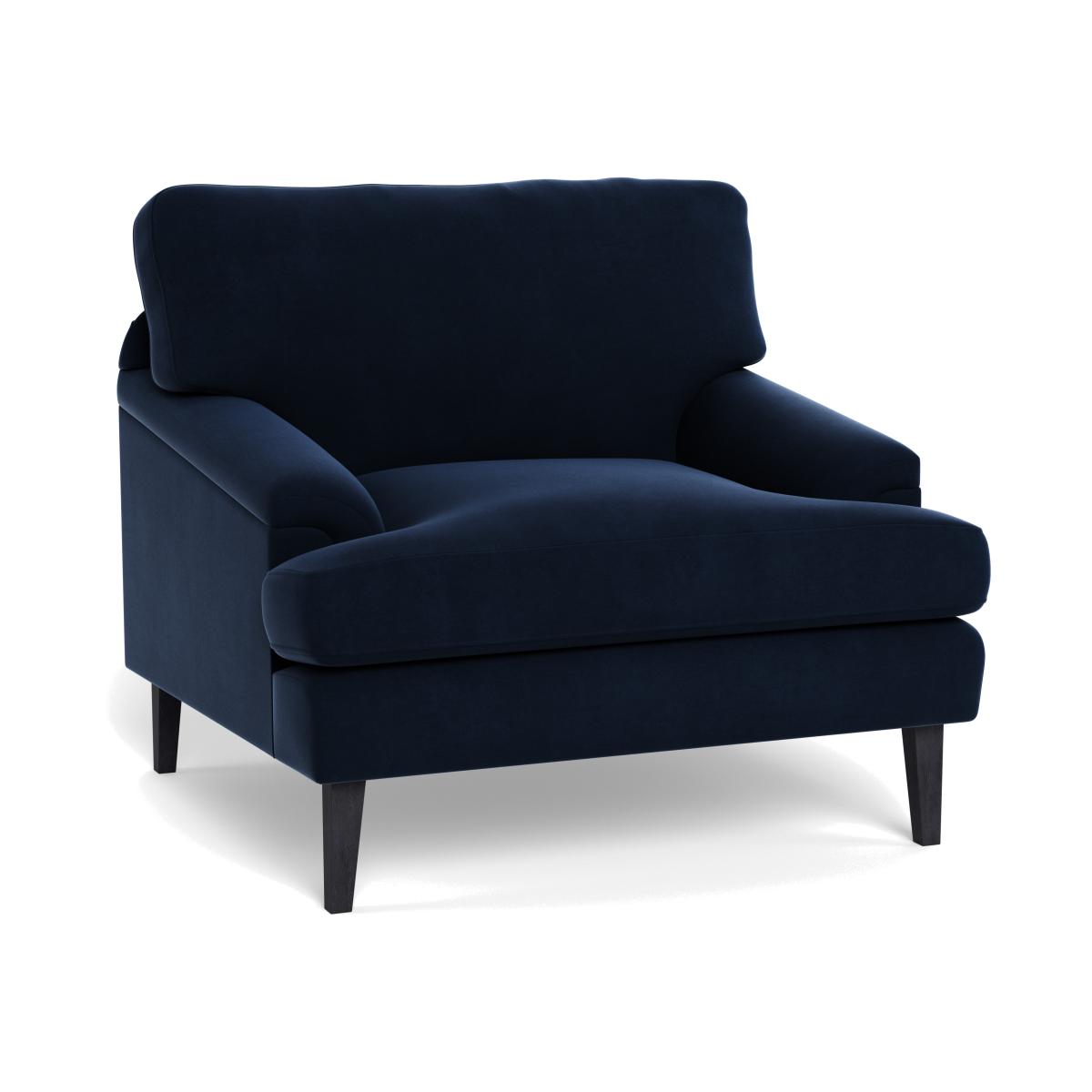 Heal's Stanton Armchair Smart Velvet Dusk Black Feet – image 1