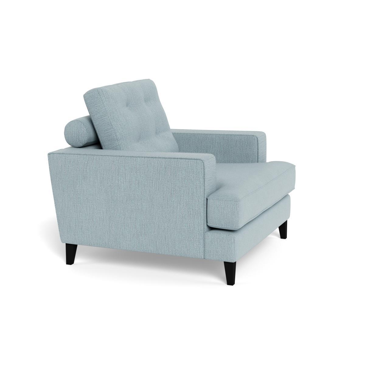 Heal's Mistral Armchair Smart Linen Mix Duck Egg Black Feet - Heal's UK Furniture – image 2