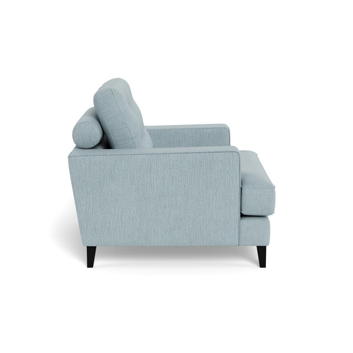 Heal's Mistral Armchair Smart Linen Mix Duck Egg Black Feet - Heal's UK Furniture – image 3