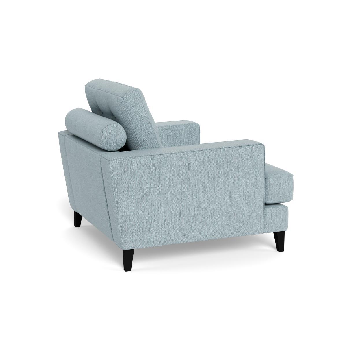 Heal's Mistral Armchair Smart Linen Mix Duck Egg Black Feet - Heal's UK Furniture – image 4