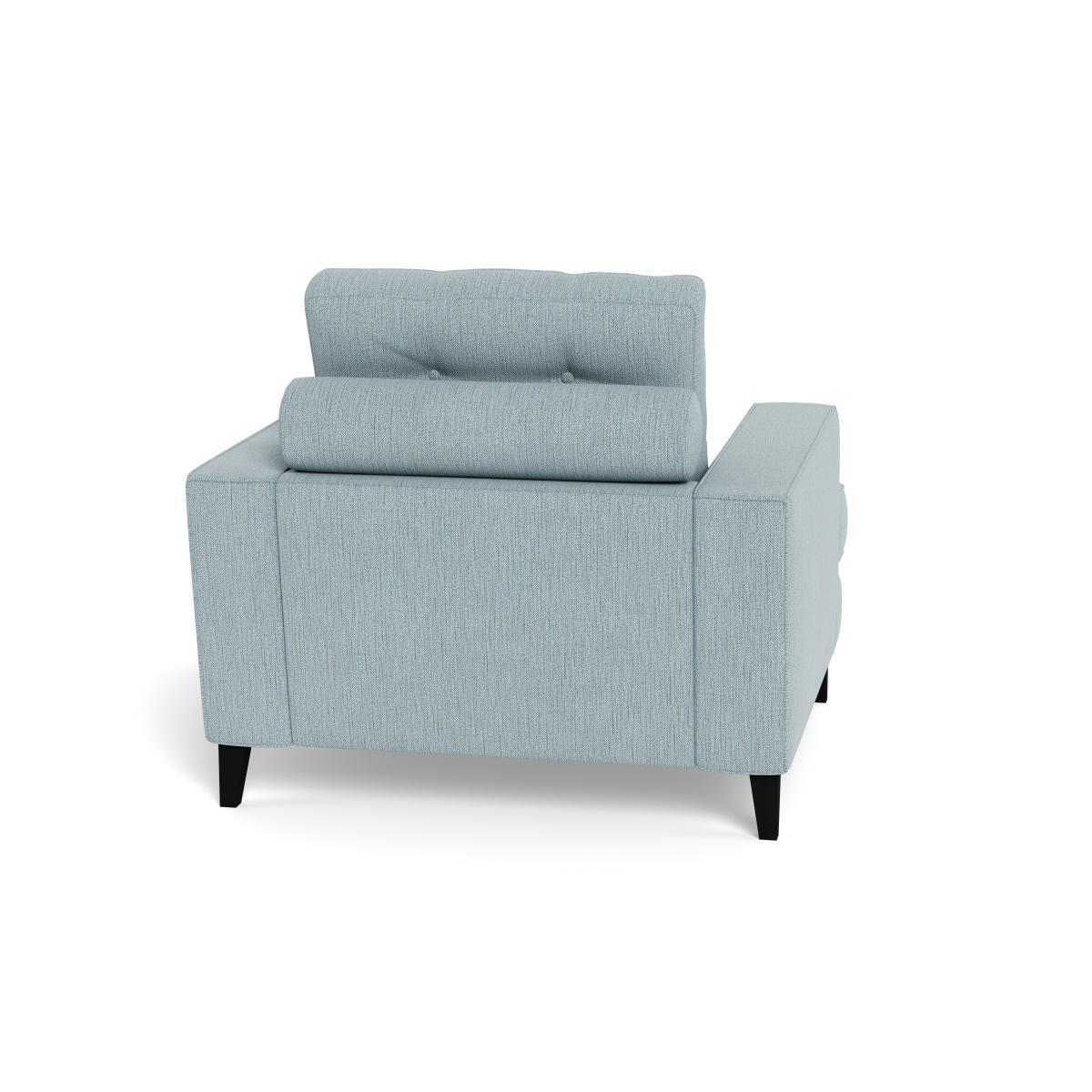 Heal's Mistral Armchair Smart Linen Mix Duck Egg Black Feet - Heal's UK Furniture – image 5