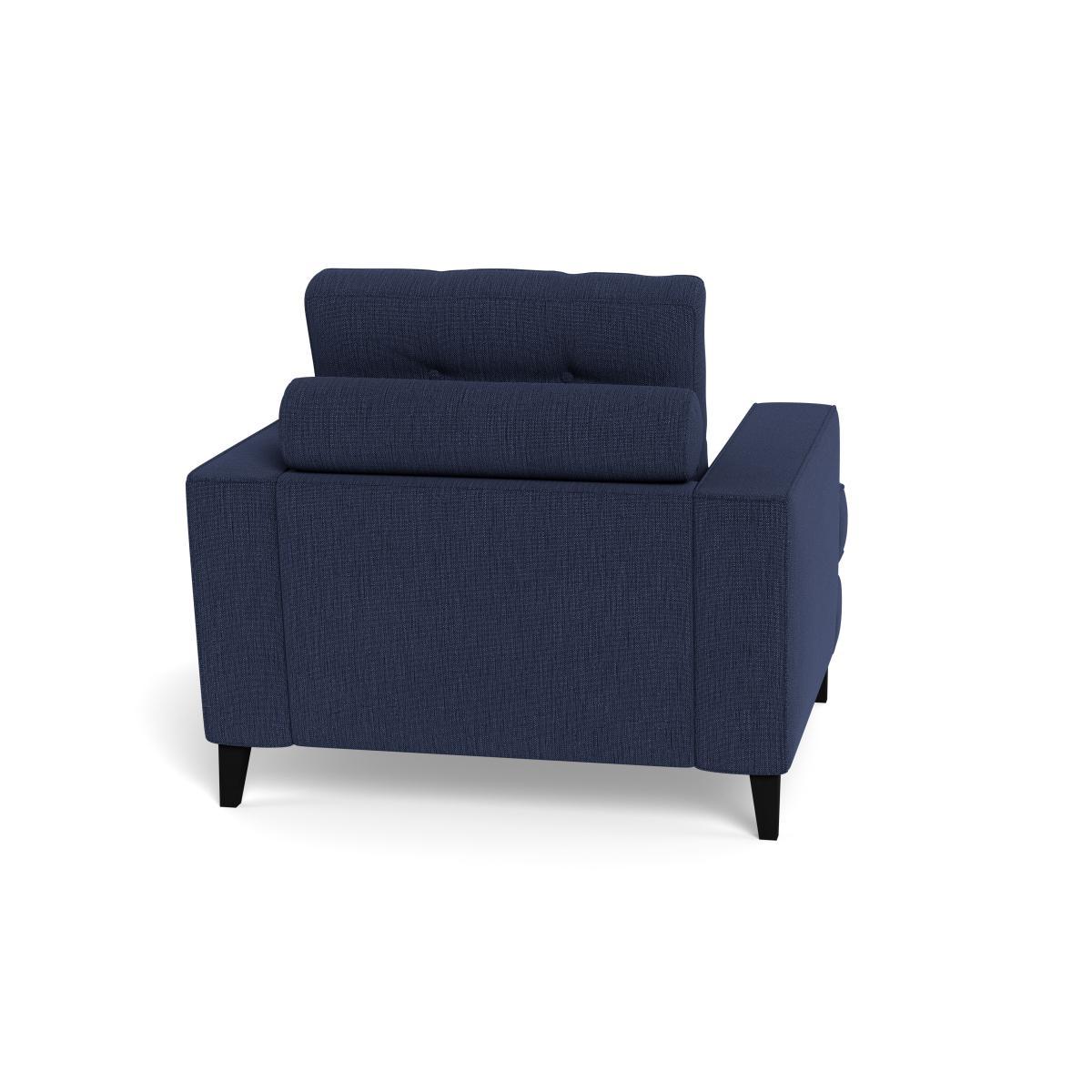 Heal's Mistral Armchair Smart Linen Mix Navy Black Feet - Heal's UK Furniture – image 5